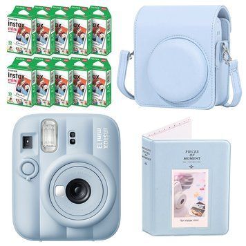 Подарунковий набір камера Fujifilm Instax Mini 13, Фотопапір 100 шт, Чохол шкіряний, Фотоальбом на 64 фото Блакитний NAB1M13_100_BLU фото