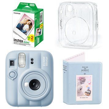 Подарунковий набір камера Fujifilm Instax Mini 13, Фотопапір 20 шт, Чохол прозорий, Фотоальбом на 64 фото Блакитний NAB1M13_20T_BLU фото