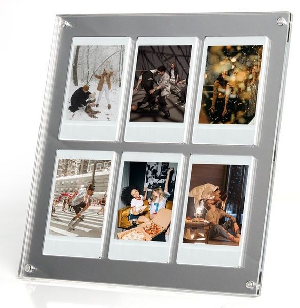 Фоторамка акриловая для Instax Mini на 6 фото Серебристая FRAMINI04SIL фото