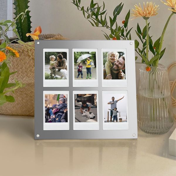 Фоторамка акриловая для Instax Mini на 6 фото Серебристая FRAMINI04SIL фото