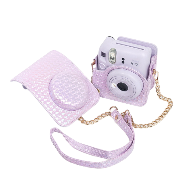 Набір аксесуарів для камери Instax Mini 12 - Перламутровий чохол з ланцюжком та Фотоальбом Фіолетовий ACSM12EXC_PURPLE фото