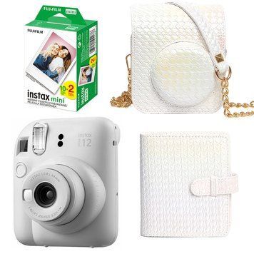 Набір камера Fujifilm Instax Mini 12, Фотопапір 20шт, Перламутровий чохол, Фотоальбом 64 фото Білий NAB_MINI12_16_WHITE фото
