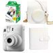 Набір камера Fujifilm Instax Mini 12, Фотопапір 20шт, Перламутровий чохол, Фотоальбом 64 фото Білий NAB_MINI12_16_WHITE фото 1