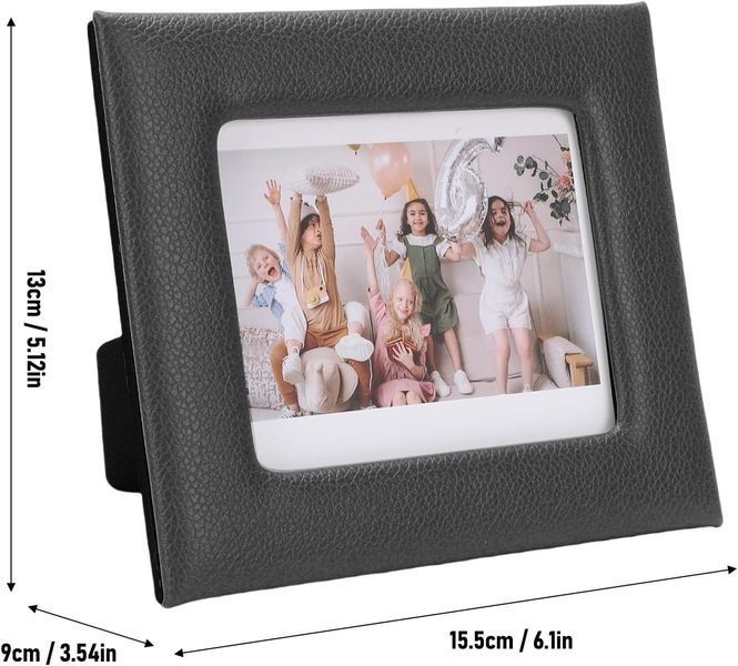 Фоторамка шкіряна для Instax Wide Чорна FRAWIDE04B фото