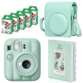 Подарунковий набір камера Fujifilm Instax Mini 13, Фотопапір 50 шт, Чохол шкіряний, Фотоальбом на 64 фото Зелений NAB1M13_50_GRE фото